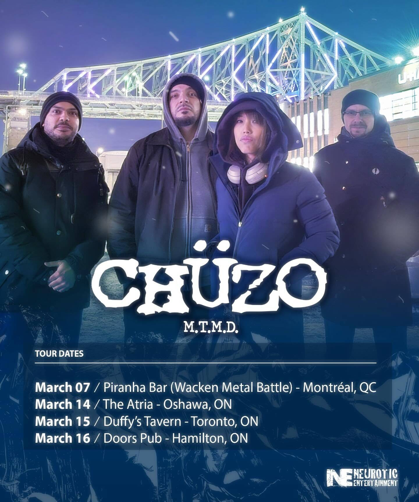Montreal Aggro-Metal CHÜZO Announces Ontario Tour Dates + New Video “Bruised and Broken”
